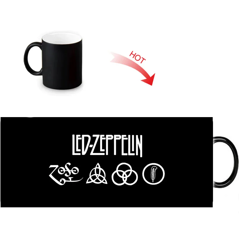 3 Подарочная коробка упакована Led Zeppelin морфинговые кружки DIY пользовательские кружка с изменяющейся поверхностью тепло меняющий цвет чай Cofee чашка для молока воды 350 мл - Цвет: 3