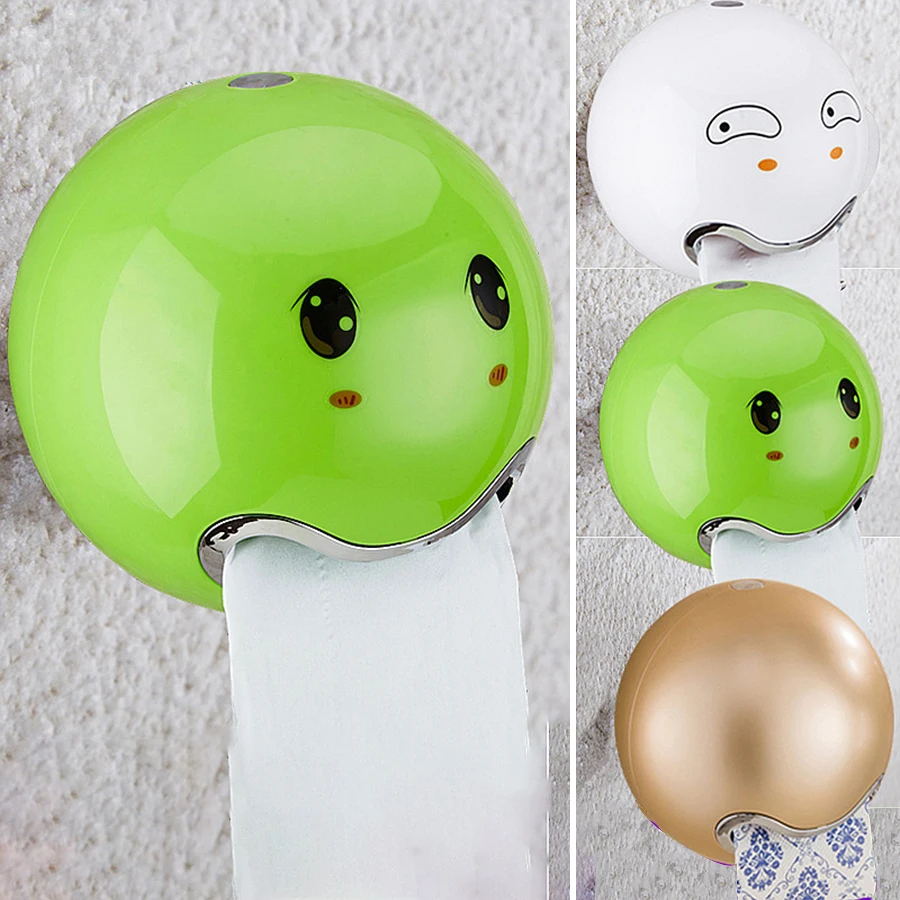 

Cute Round Toilet Paper Holder ABS Plastic Material Wall Mounted A Variety of Color Tissue Box Kitchen Bathroom Accessories