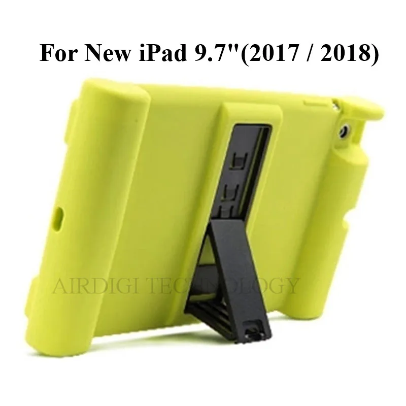 turquoise Для нового iPad 9,"() Детский безопасный противоударный резиновый силиконовый чехол-подставка с подставкой - Цвет: turquoise