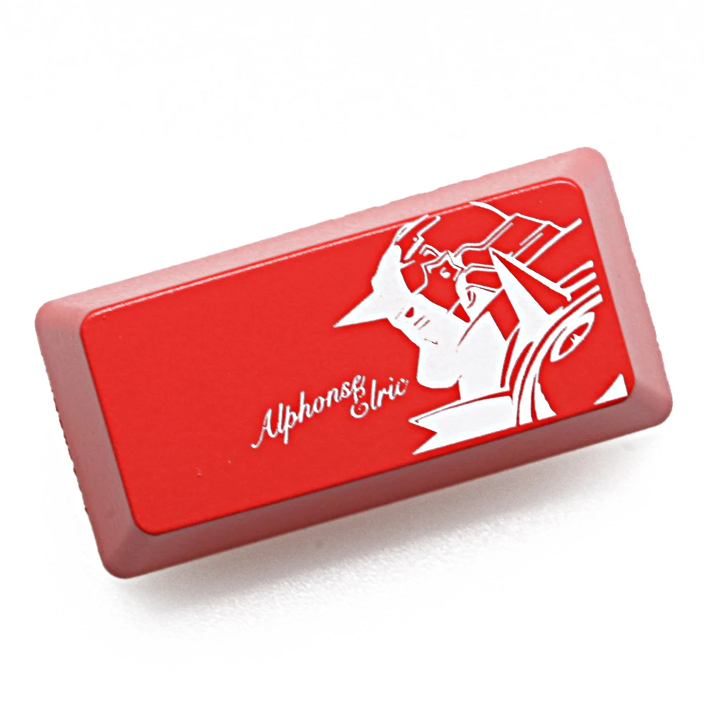 Novelty Shine Through Keycap ABS Etched Shine-Through Fullmetal Alchemist Edward Alphonse black red enter backspace for keyboard