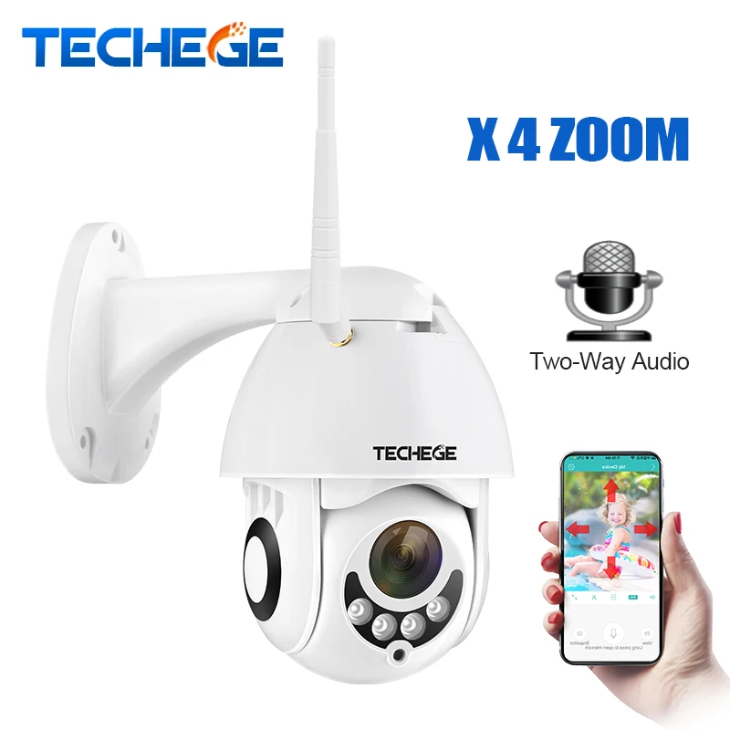 

Techege 1080P Wireless IP Camera Pan/Tilt Two Way Talk 2MP MINI Wifi Security CCTV Camera TF Slot Outdoor indoor Waterproof