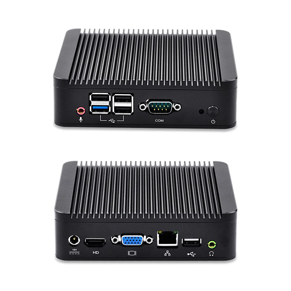 Промышленный мини компьютер Qotom Celeron J1900 микро ПК Ubuntu Linux четырехъядерный