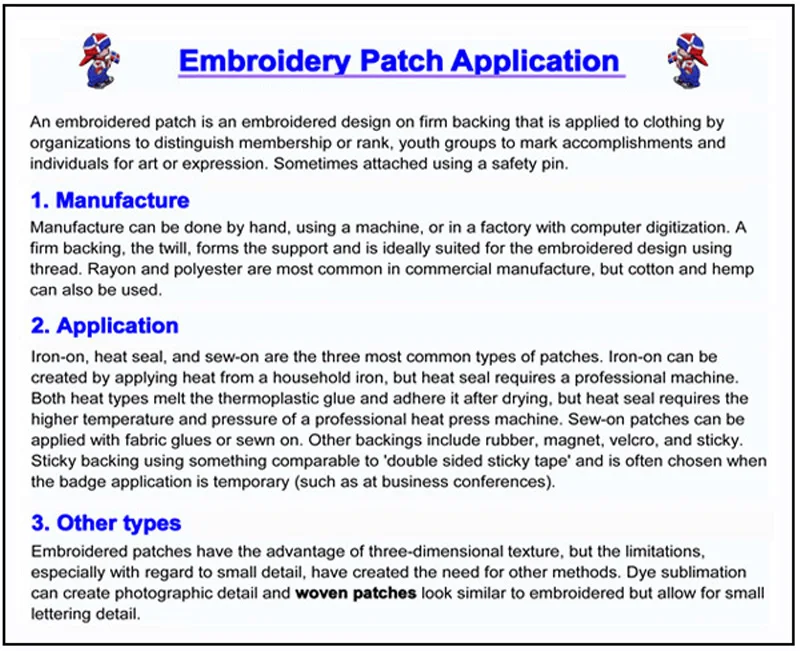 Embroidery Patch Application