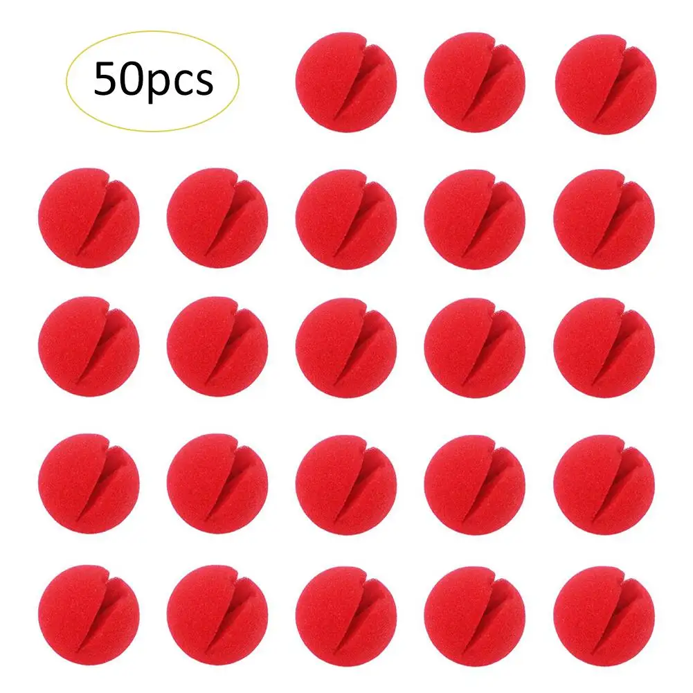 

50PCS 4.5cm Circus Clown Red Nose Large Sponge Ball Party Cosplay Festival For Halloween Masquerade Kids Tricks Toys Props