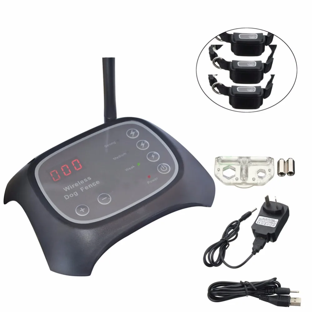 

Wireless Electric Pets Dog Training Collar Fence Containment Waterproof Transmitter Training System 2018ing