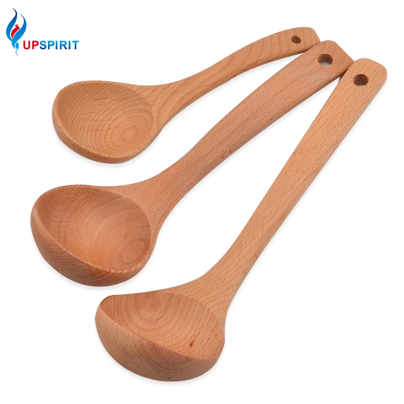Buy Upspirit Beech Spoon Wooden Soup Spoons Long Handle Sauces Ladle Milk