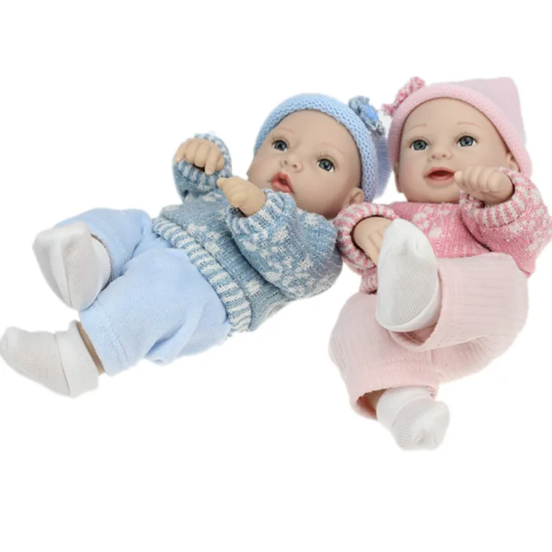 

11Inch Kawaii Silicone Reborn Baby Dolls Bebe Reborn Realistic with Handmade Sweater Kids Newborn Toys for Juguetes Brinquedos