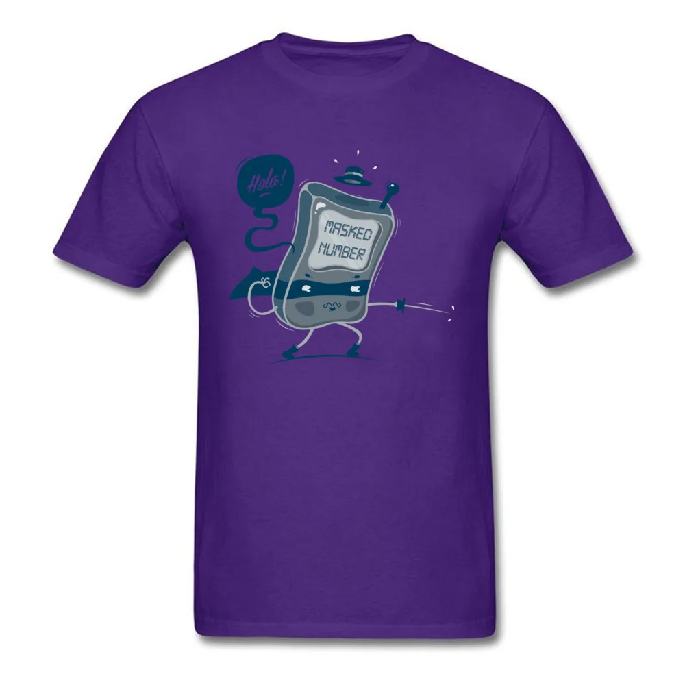Masked Number Family Tops Tees Short Sleeve for Men 100% Cotton Summer Crew Neck Top T-shirts Design Tops Shirts Fashionable Masked Number purple