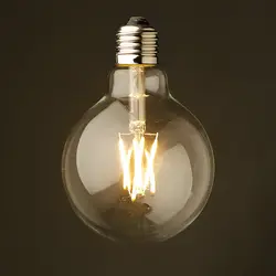Винтаж LED лампа накаливания, 4 Вт 6 Вт, G95 Глобусы Стиль, теплый белый, энергосбережение, декоративные фонари, затемнения