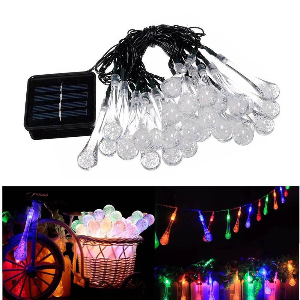 Waterproof Outdoor Solar String Light 20 LED 8 Modes Decorative Light string for Wedding Party Patio Garden Lawn Yard Pathway