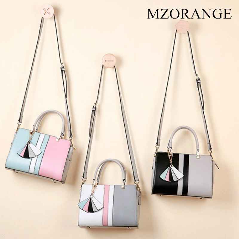 

Female Real leather Spring Summer New Cross-body Shoulder Bag Korean Cowhide Simple Platinum Bags Hit Color Leather