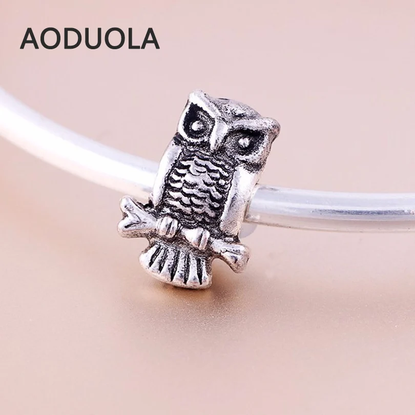 

10 Pcs a Lot Alloy Beads Spot Round DIY Owl Beads Spacer Murano Chunky Bead Charm Fit For Pandora Charms Bracelet