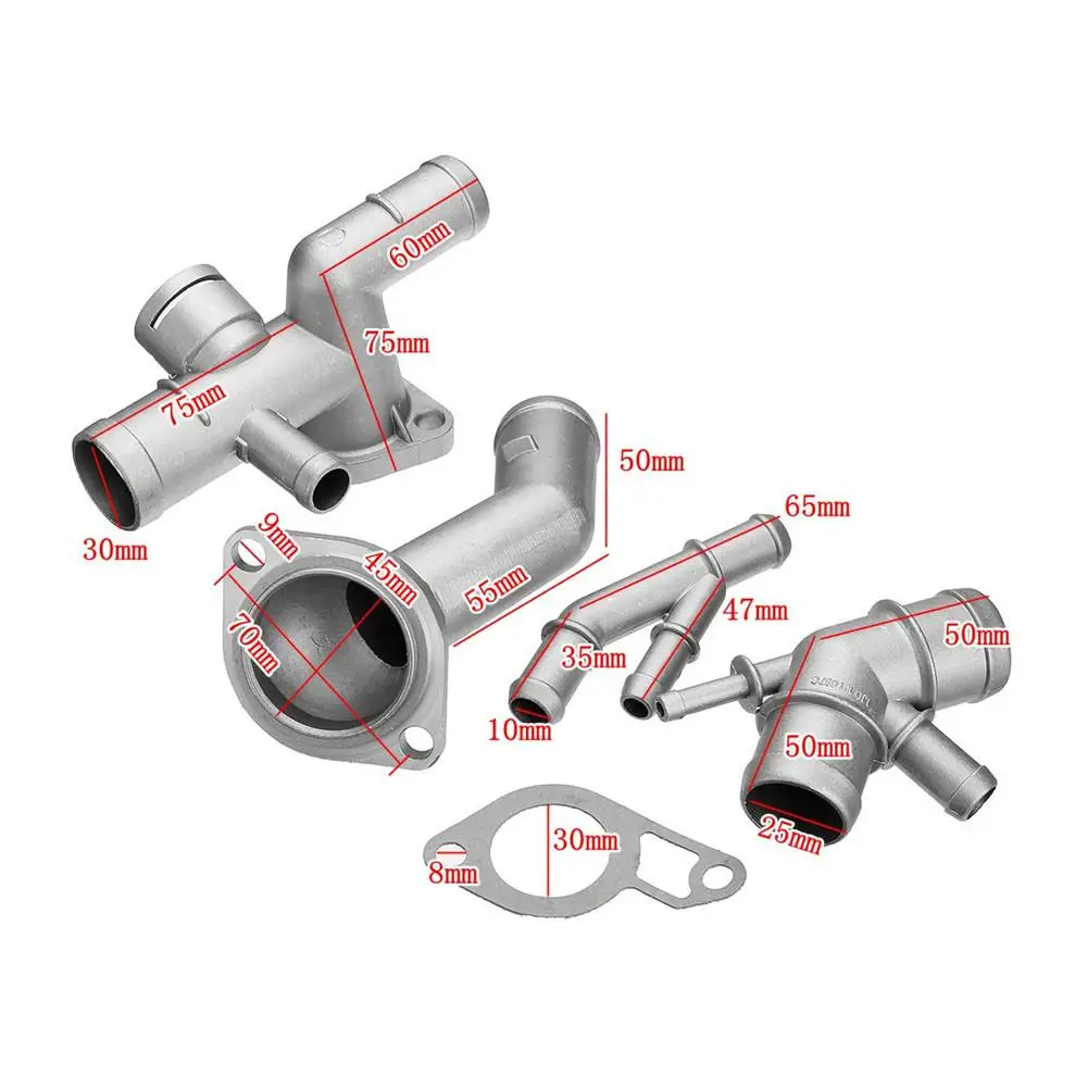 Car Accessories Opel 4pcs Set Aluminum Coolant Flange Upgrade Kit For VW MK4 Golf Jetta GLI GTI 337 1.8T For Audi TT Chevrolet
