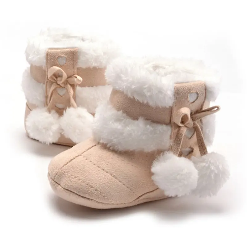 

Cute Snow Cotton Warm 4 Color Available Infant Soft Soled Newborn Winter Baby Shoes For Girl Anti-slip Christmas Booties