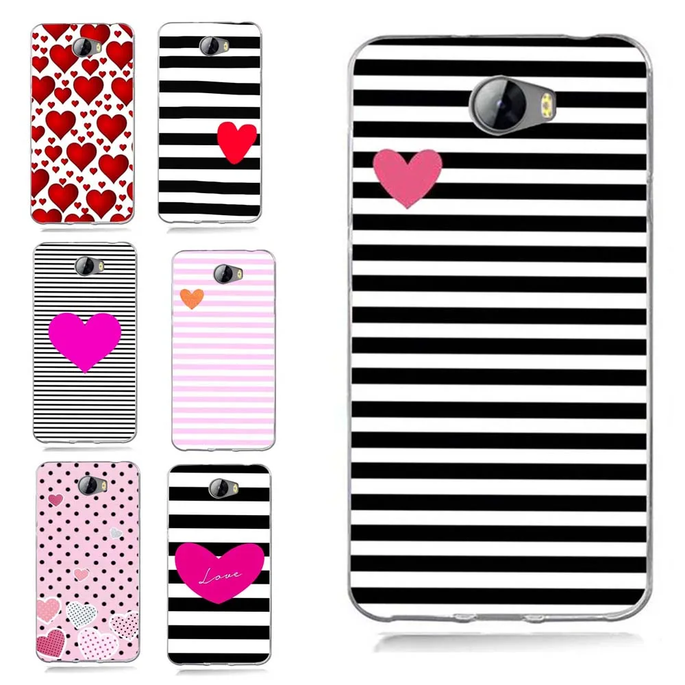 Чехол для Huawei Y5 ii Y5ii Cover/5A LYO-L21/Y6 II Compact TPU Coloful Soft Flora pink Heart Painted Design Case Fundas B082 |
