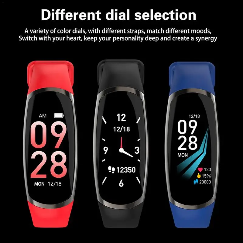 

Smart Bracelet Watch 0.96 Inch Curved Color Screen Sports Step Counting Waterproof Intelligent Reminder Heart Rate Pedometer