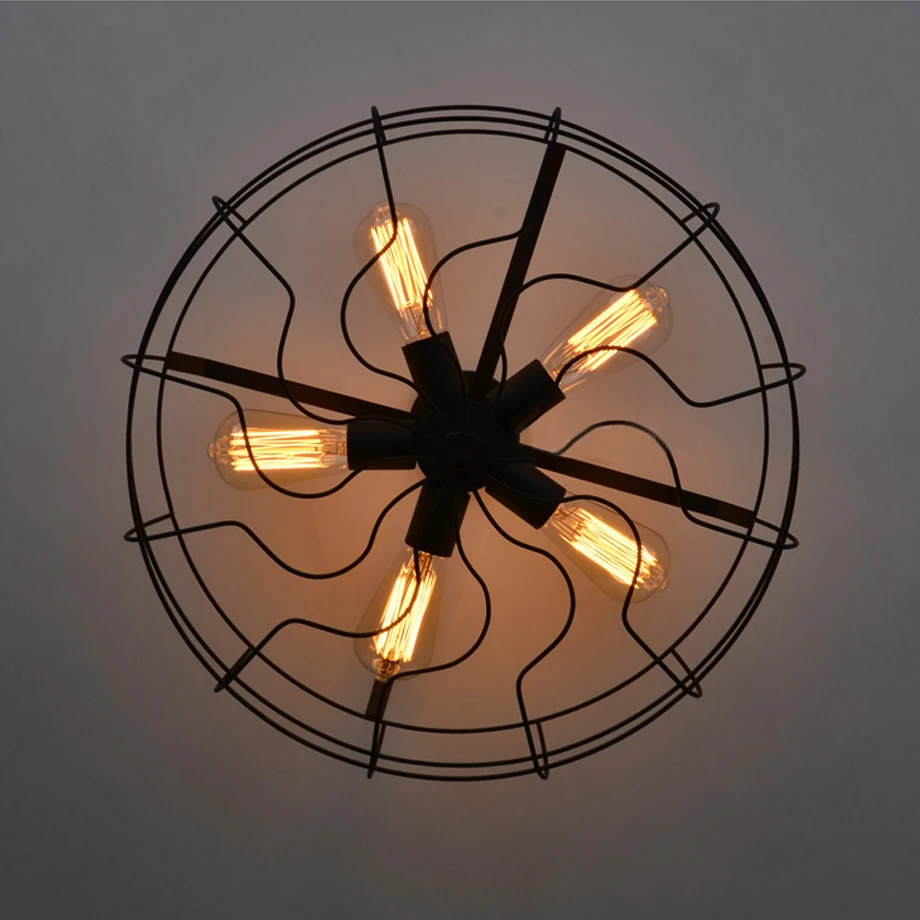 Creative Industrial Vintage Retro Ceiling Fan Style Led