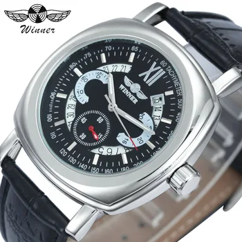 

Fashion Calendar Date Men's Watches Top Brand Luxury WINNER Automatic Mechanical Wrist Watches Business Dress Clock +BOX