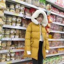 Все соответствует средней длины с капюшоном хлопка-ватник тепловой ватные куртки верхняя одежда