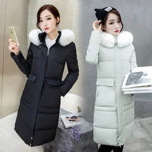 2016 thickening JACKET LADIES plus size women’s down parka fashion large fur collar winter coat female slim long outerwear women