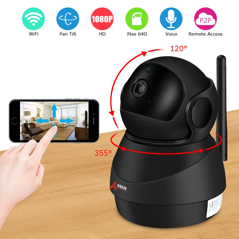 ANRAN 1080P Wifi Camera Home Video Surveillance Camera CCTV Night Vision Security Camera Two Way Audio