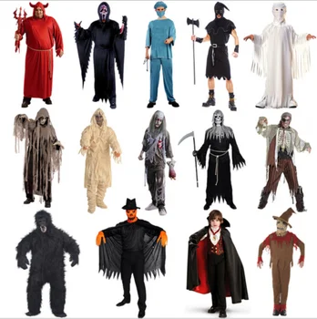 

2018 New Halloween Scary Zombie Ghost Make Up Clothes Costumes Cosplay Suits