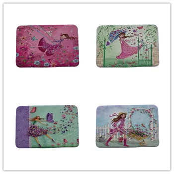 

Home Personalize Decor Carpet Door Mats Butterfly Girl Floral Printed Indoor Outdoor Area Rugs Bath Non-slip Floor Mat