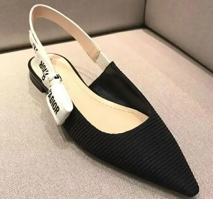 

Plus Size 34-40 Women Sandals Pointed Toe pu 4cm High Heels Women Pumps Wedding Shoes Woman Elastic band Bowtie