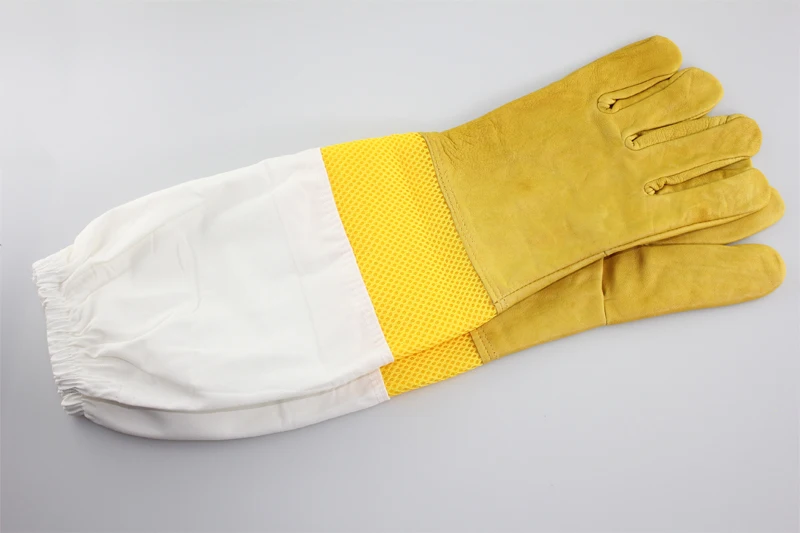 ZSTPETFARMBee bee proof breathable sheepskin gloves yellow hollow bee