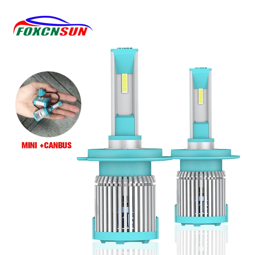 FOXCNSUN H4 H7 светодиодный фар автомобиля 1860 чипы H1 H11 лампы HB4 HB3 9006 9005 HI LO луч с can-bus 8000LM