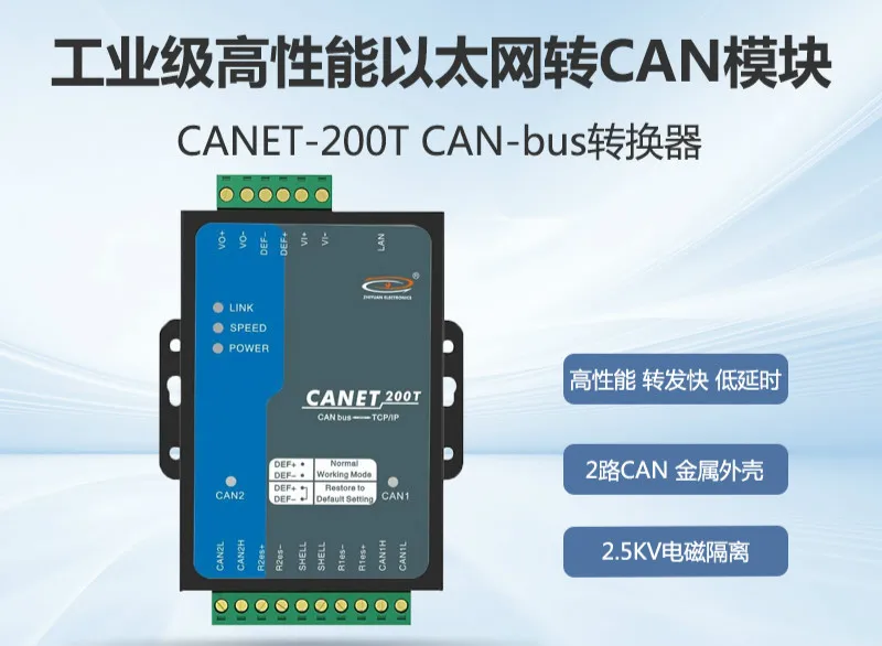 CANET-200T высокопроизводительный Ethernet для модуля CAN промышленный CAN-bus конвертер