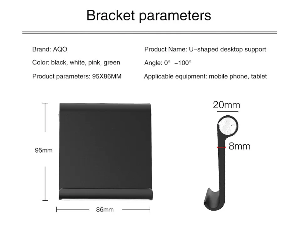 Universal Adjustable Folding Phone Holder Stand For iPhone 7 8 Plus X U -Shape Hard PC Tablet Display Stand Holder For SamsungS9 (11)