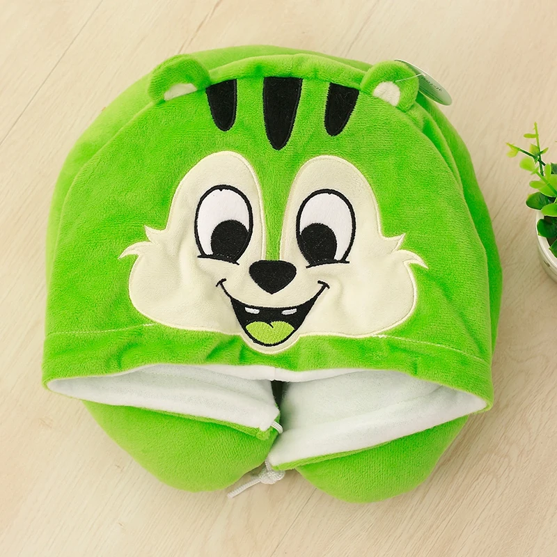 

Plush Toys Doll Cartoon Animal Hooded U-shaped Neck Pillow Office Nap Pillows Elephant Doll Magic Stuffed Plush Toys for Adults