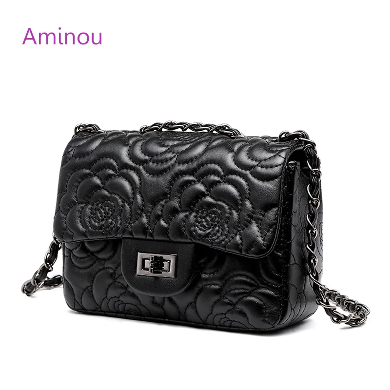 

Aminou Women Luxury Flower Shoulder Bags For Girl Small Chain Messenger Handbags Lady Brand Designer Crossbody Pattern Bolsas