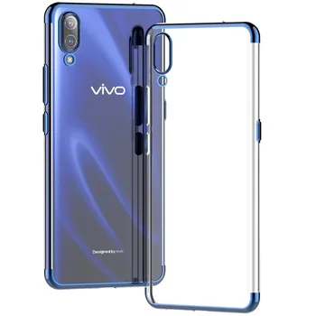 

Plating Soft Tpu Phone Case For Vivo X23 Dual Layer Plating Silicone Slim Back Shockproof Cover For Vivo X23 X21 V9 V11 Case