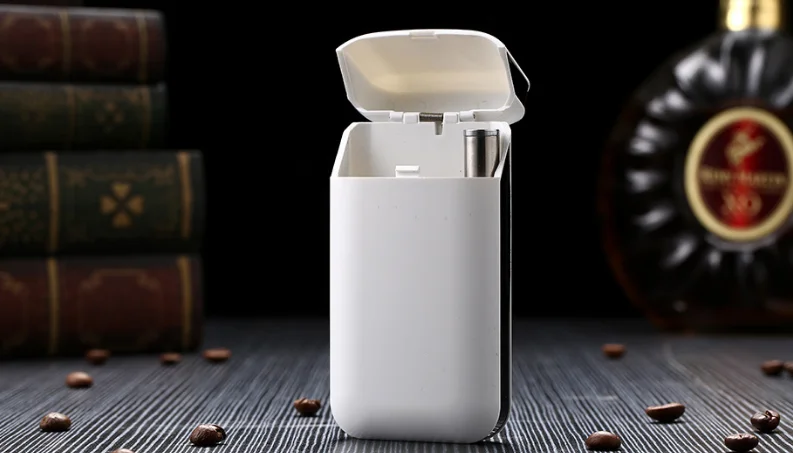 Тонкий женский чехол для сигарет с USB зажигалкой металлическая тонкая коробка