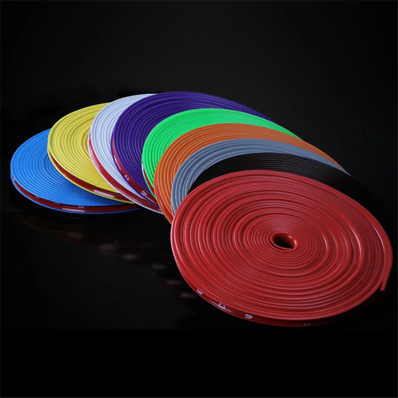 

8M Car Hub Trim Decoration Strip Wheel Rim Protector Ring Wheel Anti-Collision Strip Tire Edge Changer Guard Styling stickers