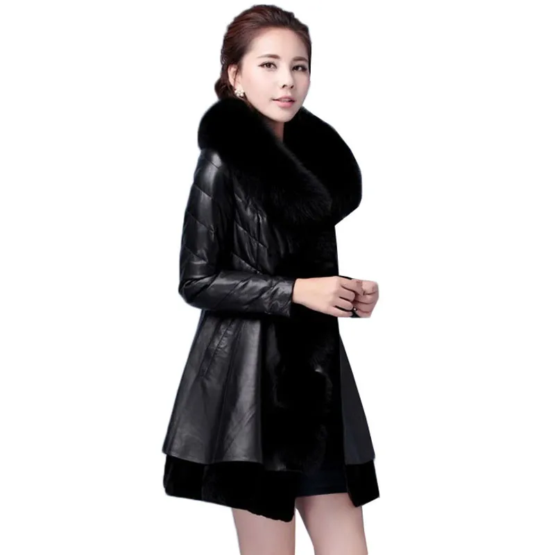 Veste Taille Vers Manteaux Atchwork Le En Fourrure purple Faux Col black D'hiver Femmes Haute La Coton Plus Renard Manteau Bas De 6xl Qualité Beige W44 Parkas Cuir Uq61Iq