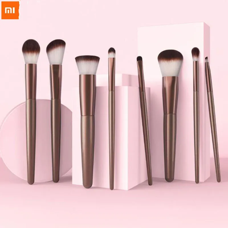 Набор кистей для макияжа Xiaomi DUcare профессиональные косметические кисти 8 шт. топ из искусственного волокна PU Мягкий макияж кисточки в сумке набор