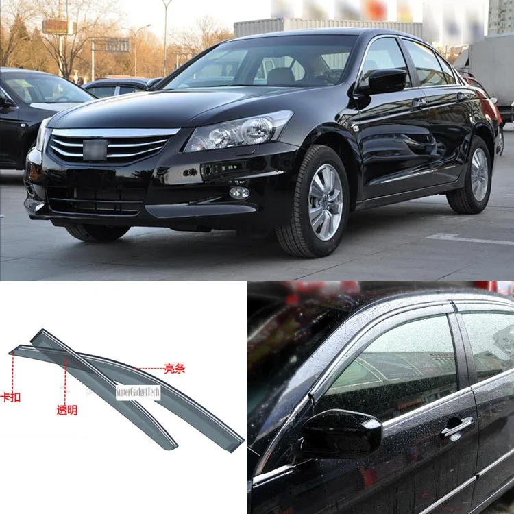Jinke 4pcs Blade Side Windows Deflectors Door Sun Visor Shield For
