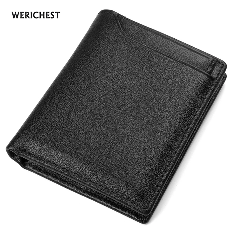 

WERICHEST Genuine Leather Men Wallet Small Men Walet High Quality Male Portomonee Short Coin Purse Brand Purse Carteira For Rfid