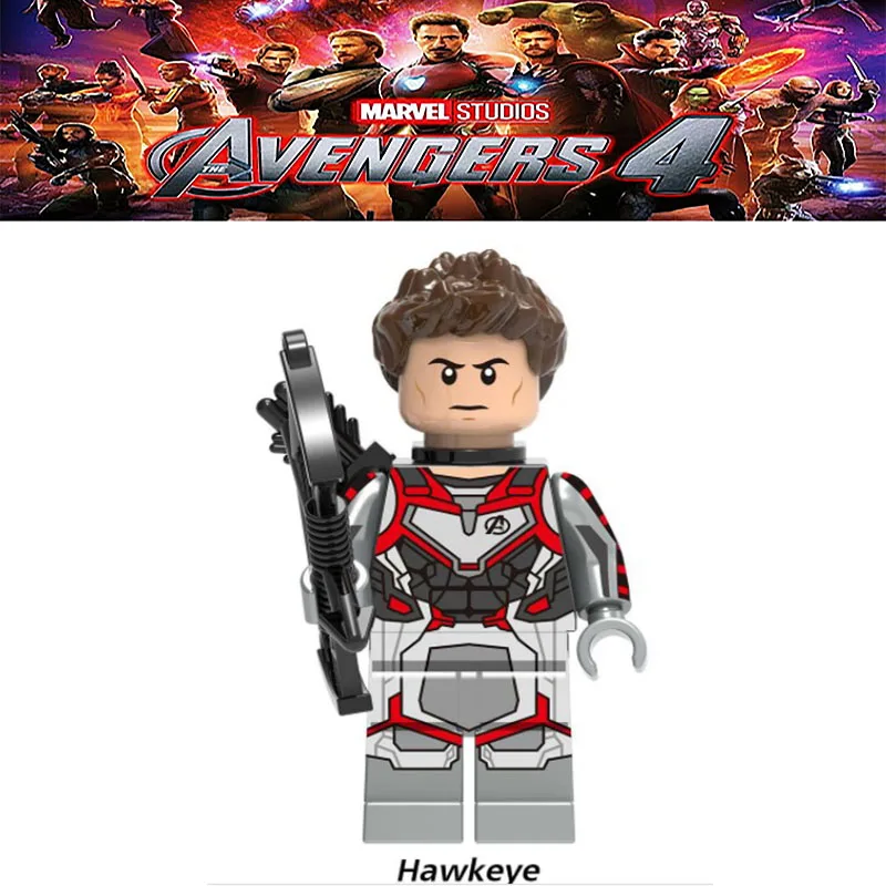 

Avengers 4 Hawkeye Super hero Captain Marvel Figures Ironman Spiderman Venom Deadpool Hawkeye Building blocks kids gifts