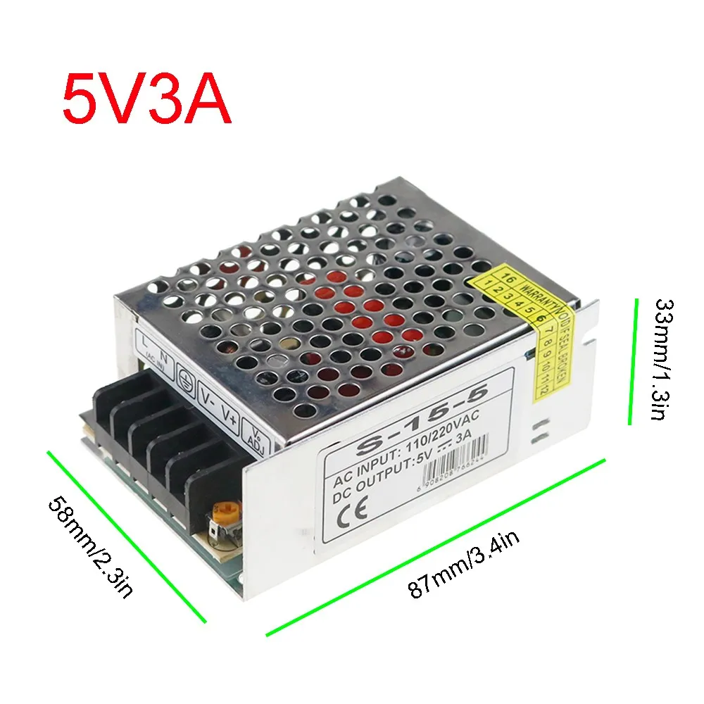 WS2812B адаптер питания+ кабель постоянного тока+ кабель США DC5V трансформатор AC100-240V 2A 3A 5A 10A 20A 30A 42A 60A для 5 В светодиодные ленты UW