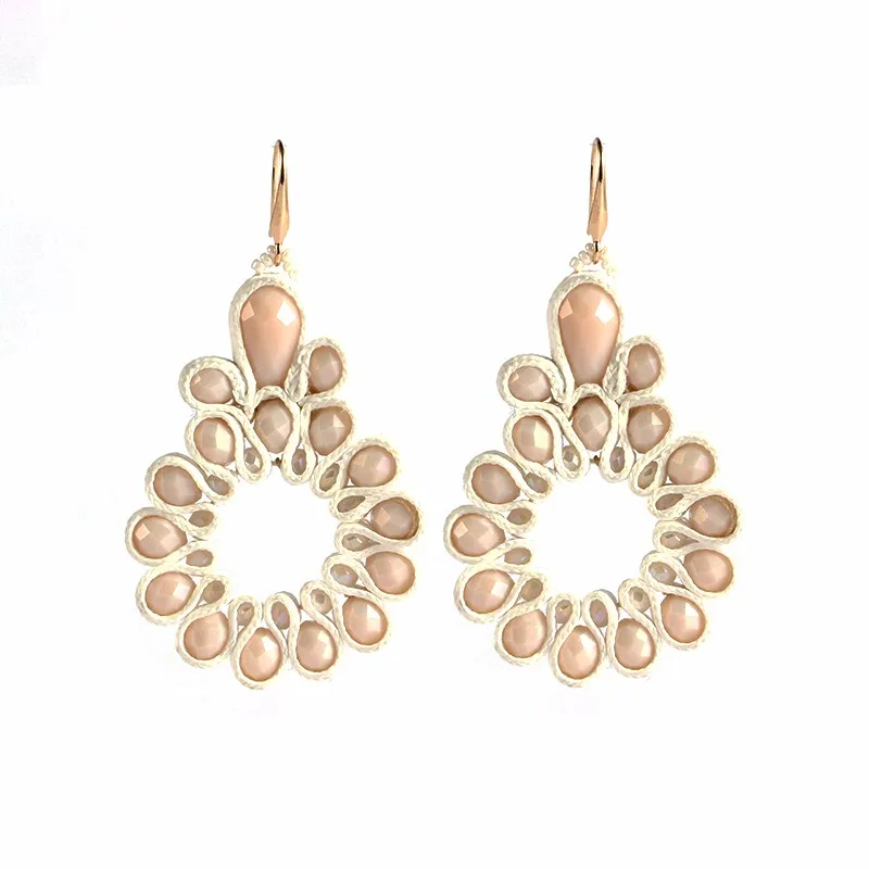 6 White AB earrings
