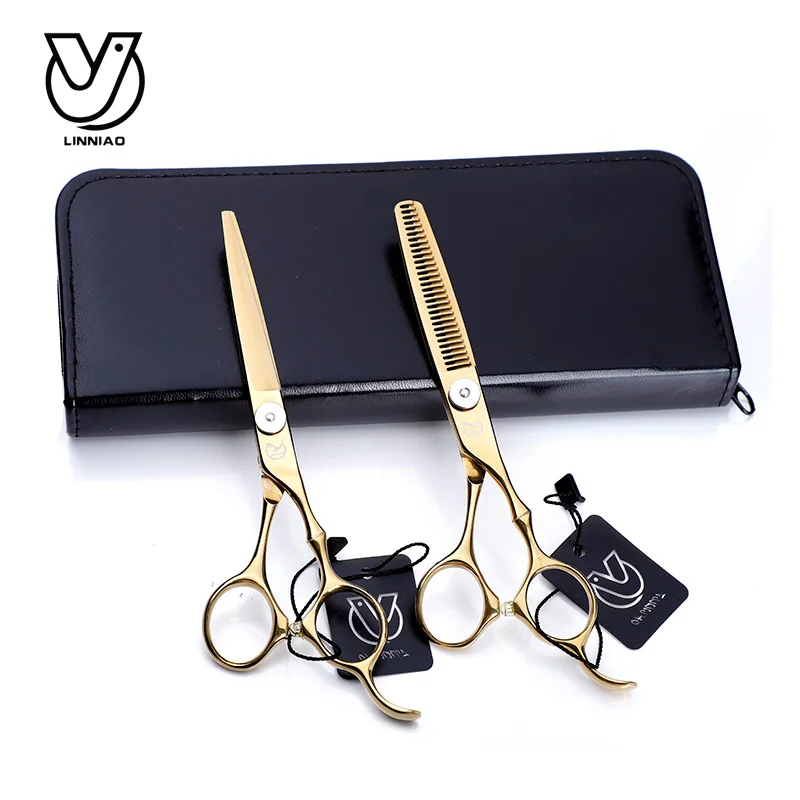 

6 inches Gold Scissors For A Hairstyle Professional Hairdressing Scissors Cutting Shears Thinning Scissors Hair Clippers