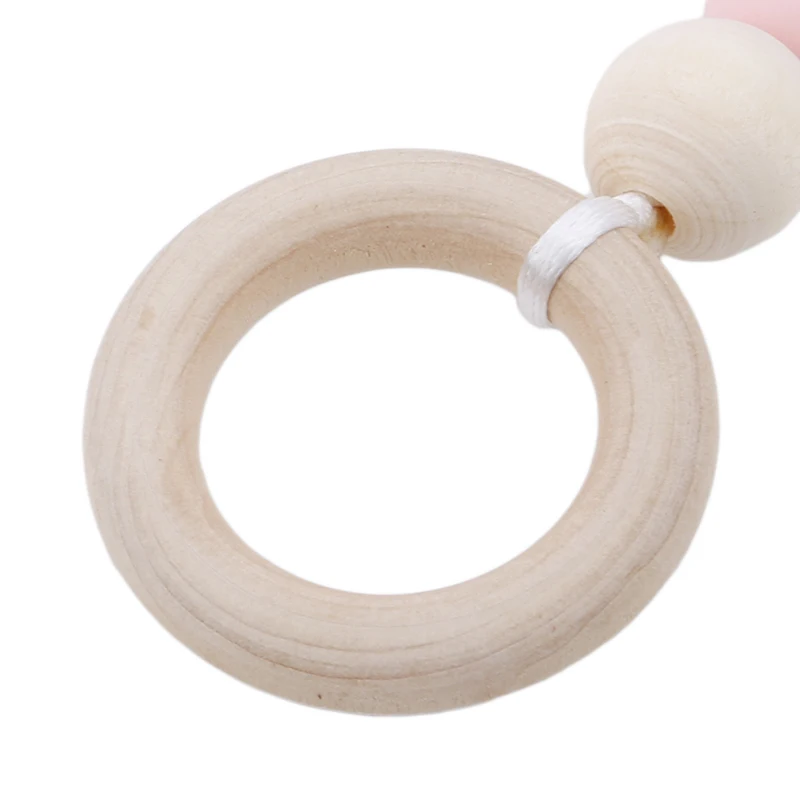 Baby teething bracelet safty original wood beads nursing beech chewable teether for mother and baby BPA free safe