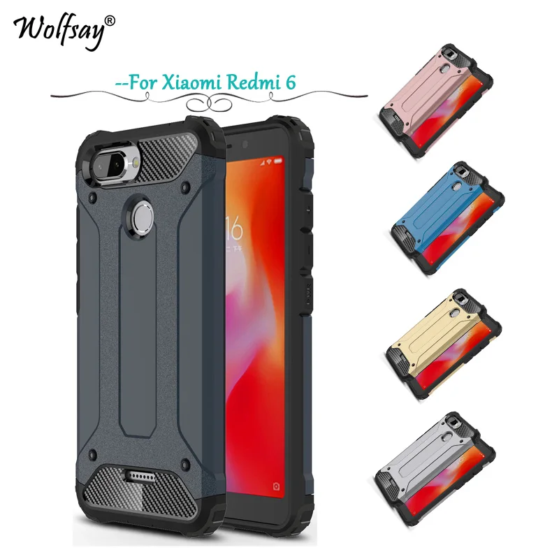 

Xiaomi Redmi 6 Case Shockproof Armor Rubber Silicone Hard PC Case Xiaomi Redmi 6 6A Back Cover Xiaomi Redmi 6 6A Protective Case