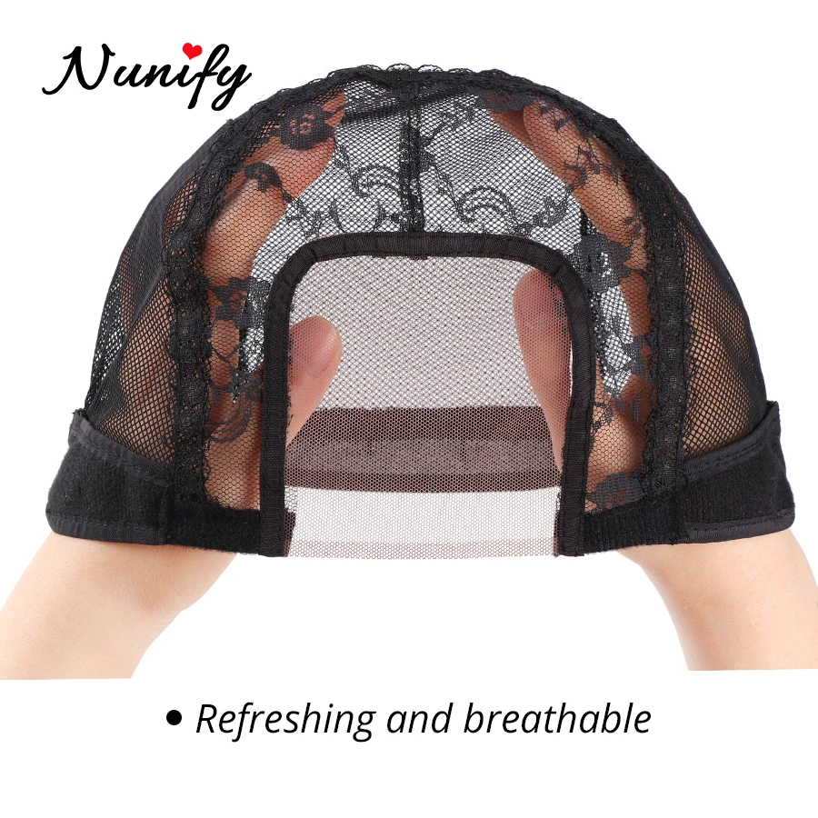 Mesh Wig Cap For Making Lace Wigs Nunify Black Lace Wig Caps For Making Wigs Adjustable Hairnet Weave Net Cheap 1Pcs