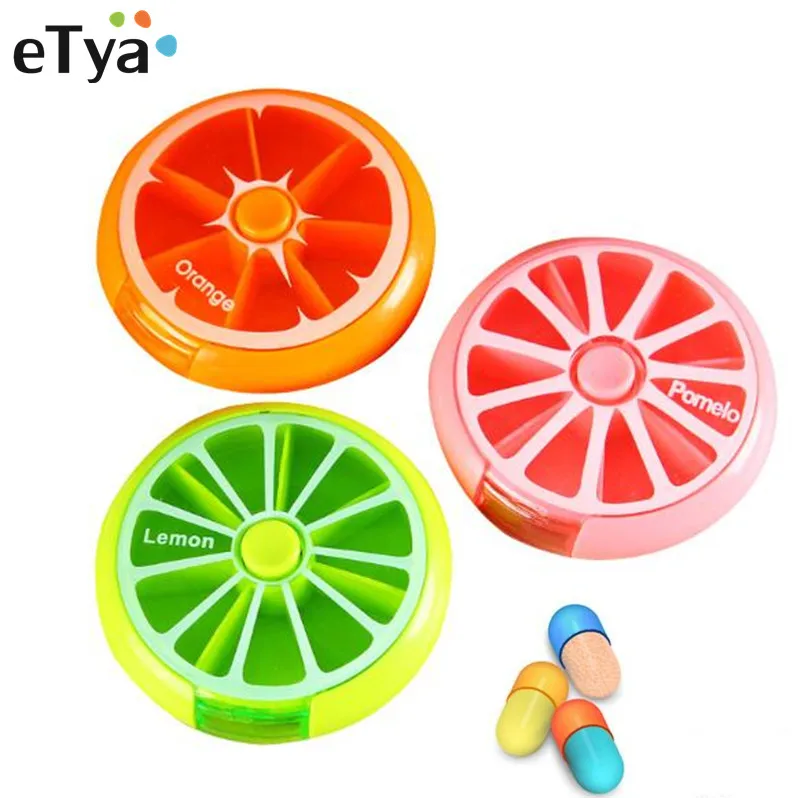 

eTya 1PCS Travel Packing Organizers Box Women Men Mini Round Fruit Pill Holder Bag Case Travel Accessories