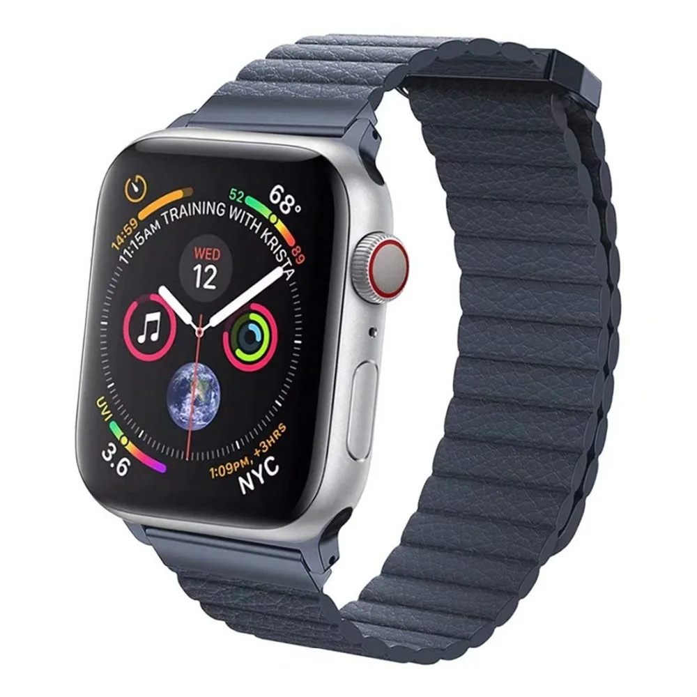 42 мм, 38 мм, версия кожаный ремешок для наручных часов Apple watch, ремешок 4 44 мм 40 мм наручных часов iwatch, correa 3/2/1 браслет ремешок Магнитная застежка ремешок на запястье
